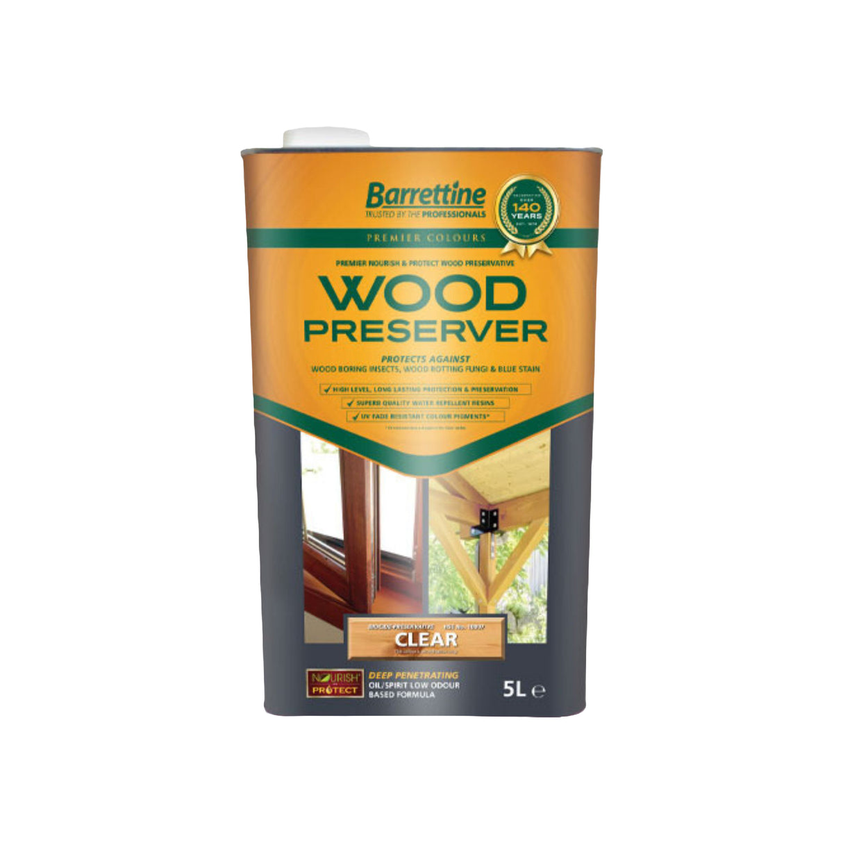 Barrettine Wood Preserver container on a white background