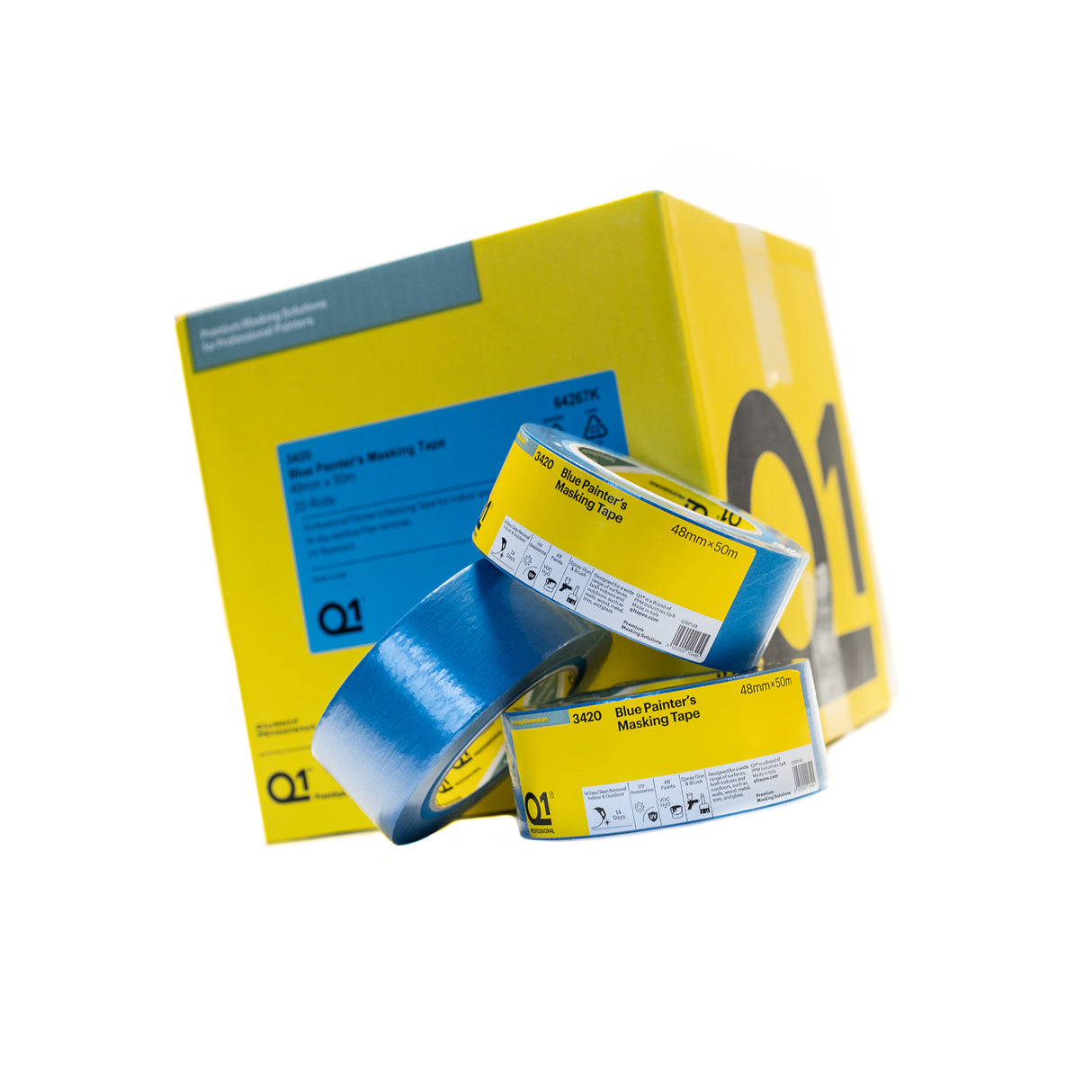 Blue Painters Masking Tape 48mm x 50m with Box