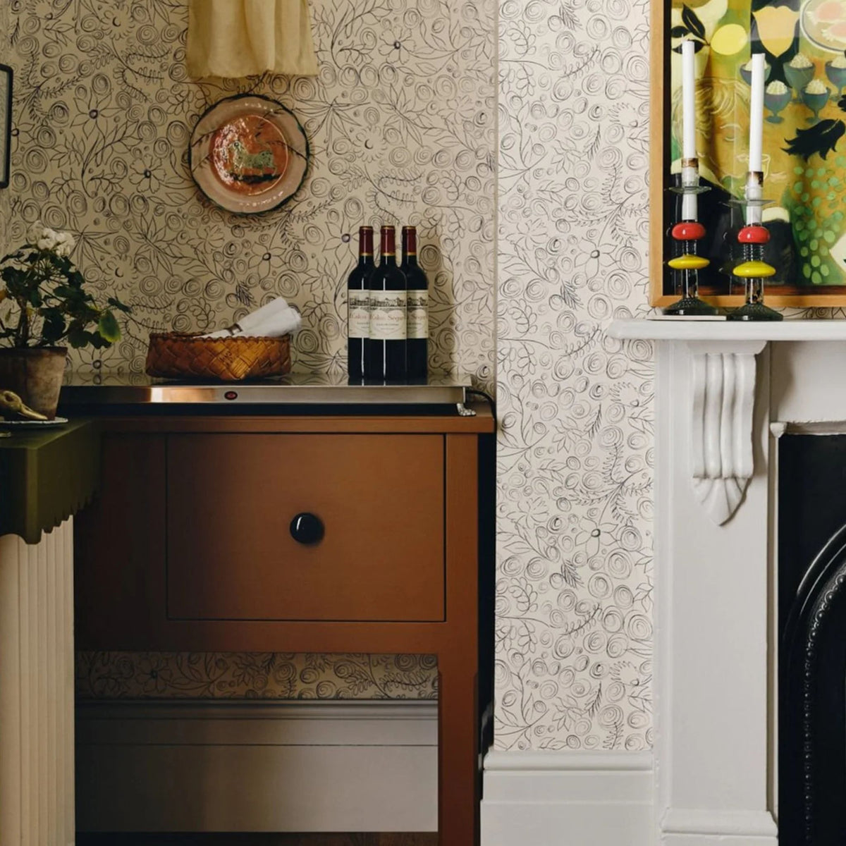 Side table painted in Mylands Beata Heuman Collection Cigar
