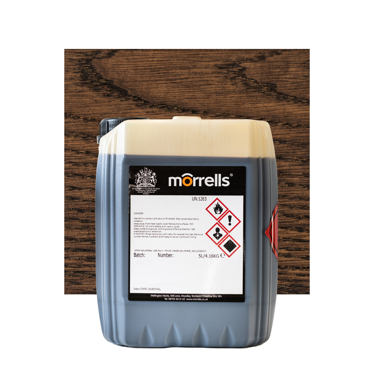 Morrells Light Fast Cellulose Spirit Based Stain Antique Mahogany 0181/600B 5 Litre