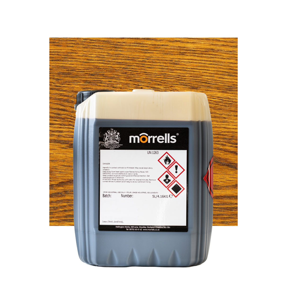 Morrells Light Fast Cellulose Spirit Based Stain Light Oak 0182/100B 5 Litre
