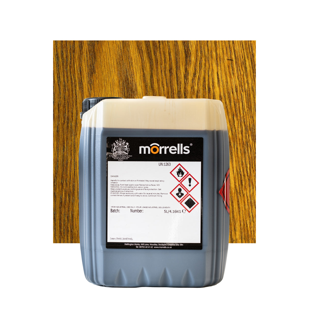 Morrells Light Fast Cellulose Spirit Based Stain Medium Oak 0182/200B 5 Litre