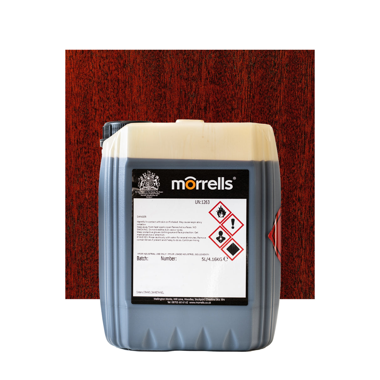 Morrells Light Fast Cellulose Spirit Based Stain Rich Rosewood 0181/500B 5 Litre
