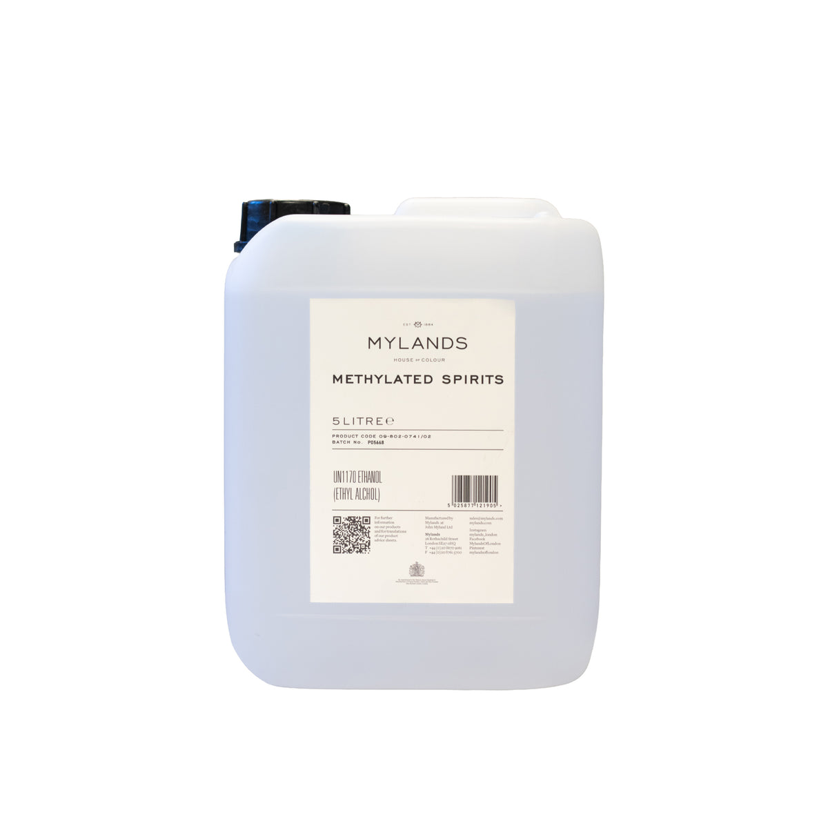5 litre tub of Mylands Methylated Spirits
