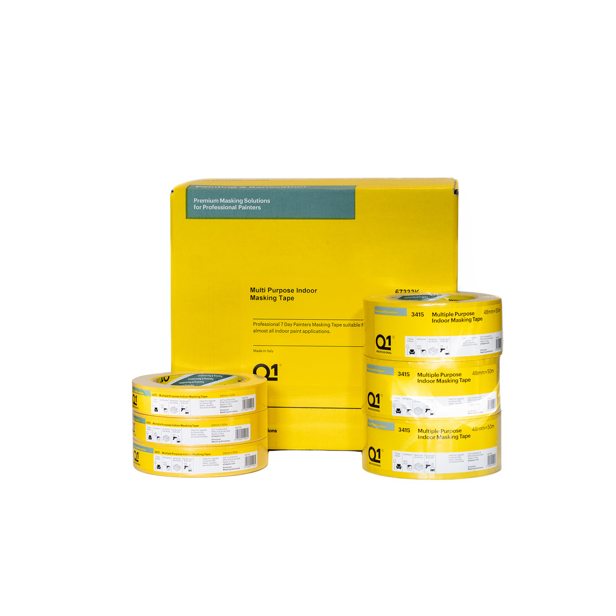Q1 Multi Purpose Indoor Masking Tape Product with Box