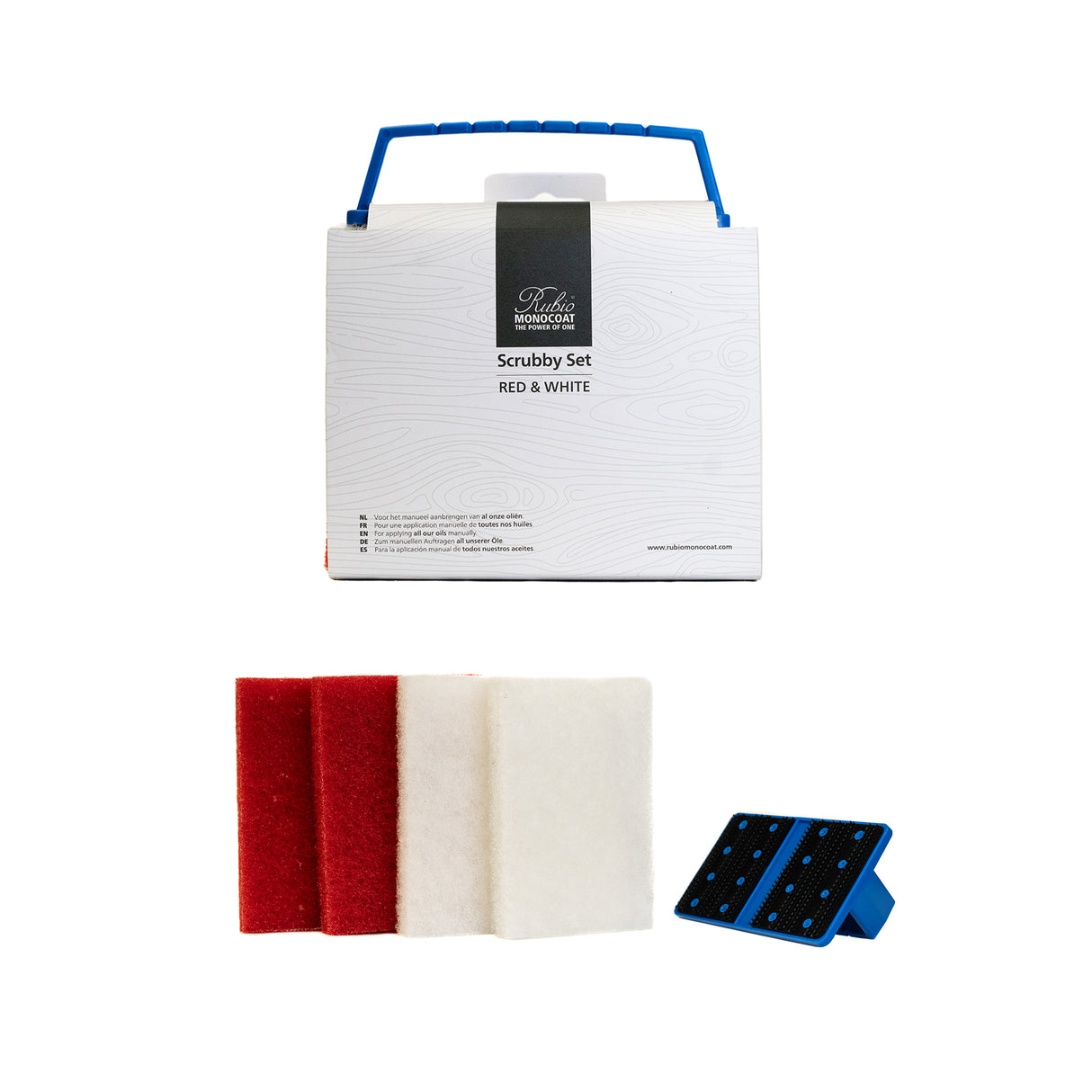 Rubio Monocoat Red & White Scrubby Set 100 x 150mm