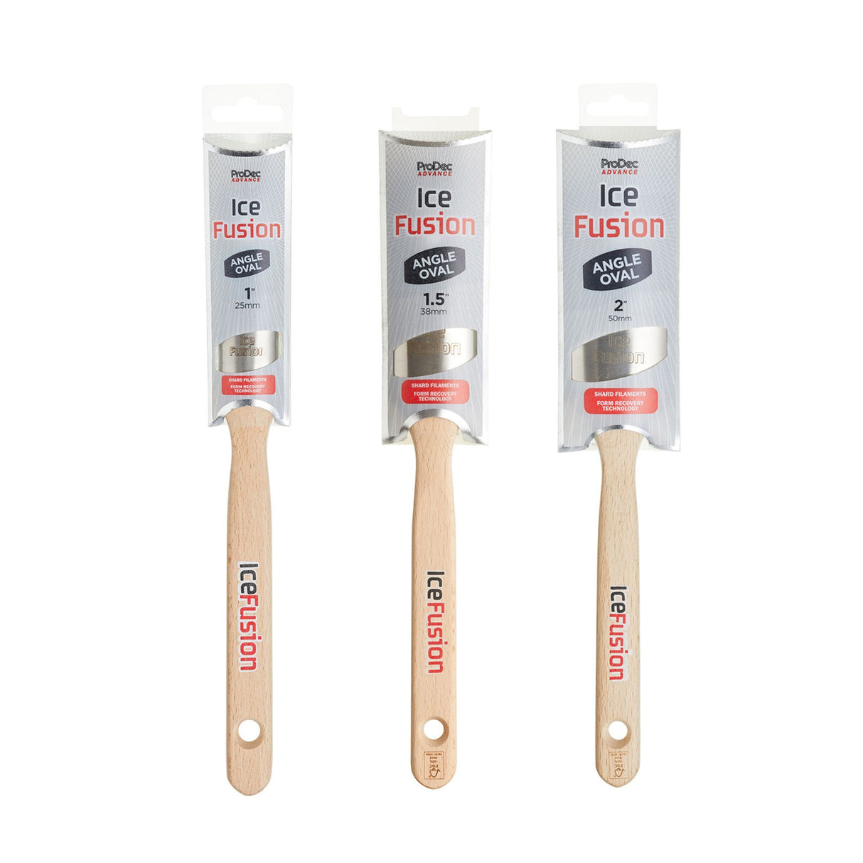 Rodo Prodec Ice Fusion Synthetic Oval Angled Cutting In Paint Brush