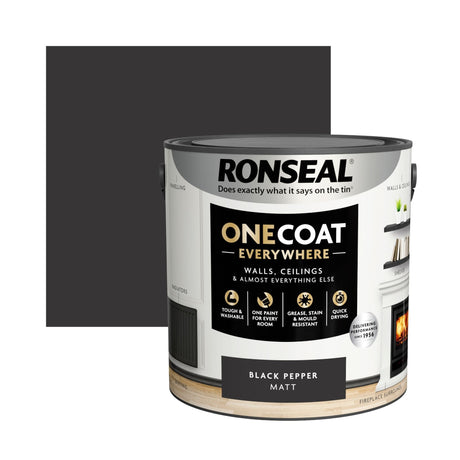 Ronseal One Coat Everywhere Paint Black Pepper 2.5L