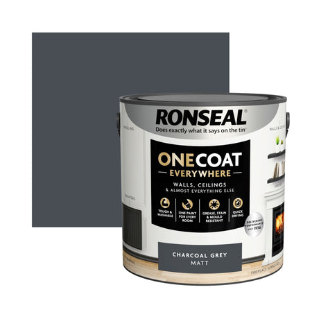 Ronseal One Coat Everywhere Paint Charcoal Grey Swatch