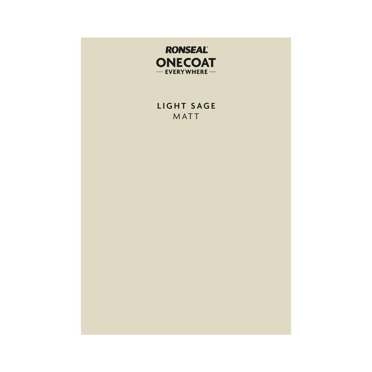 Ronseal One Coat Everywhere Paint Light Sage Colour Card