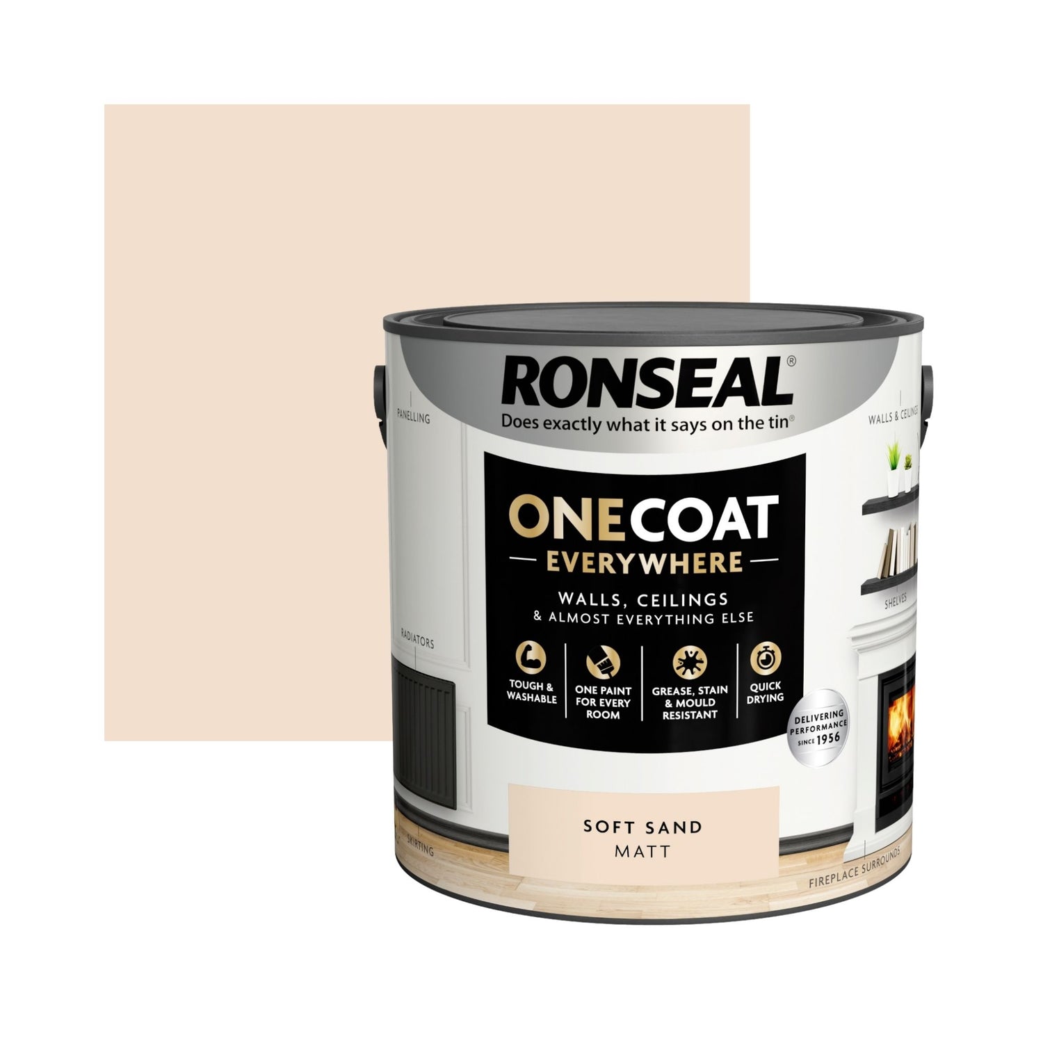 Ronseal One Coat Everywhere Paint Soft Sand 2.5L