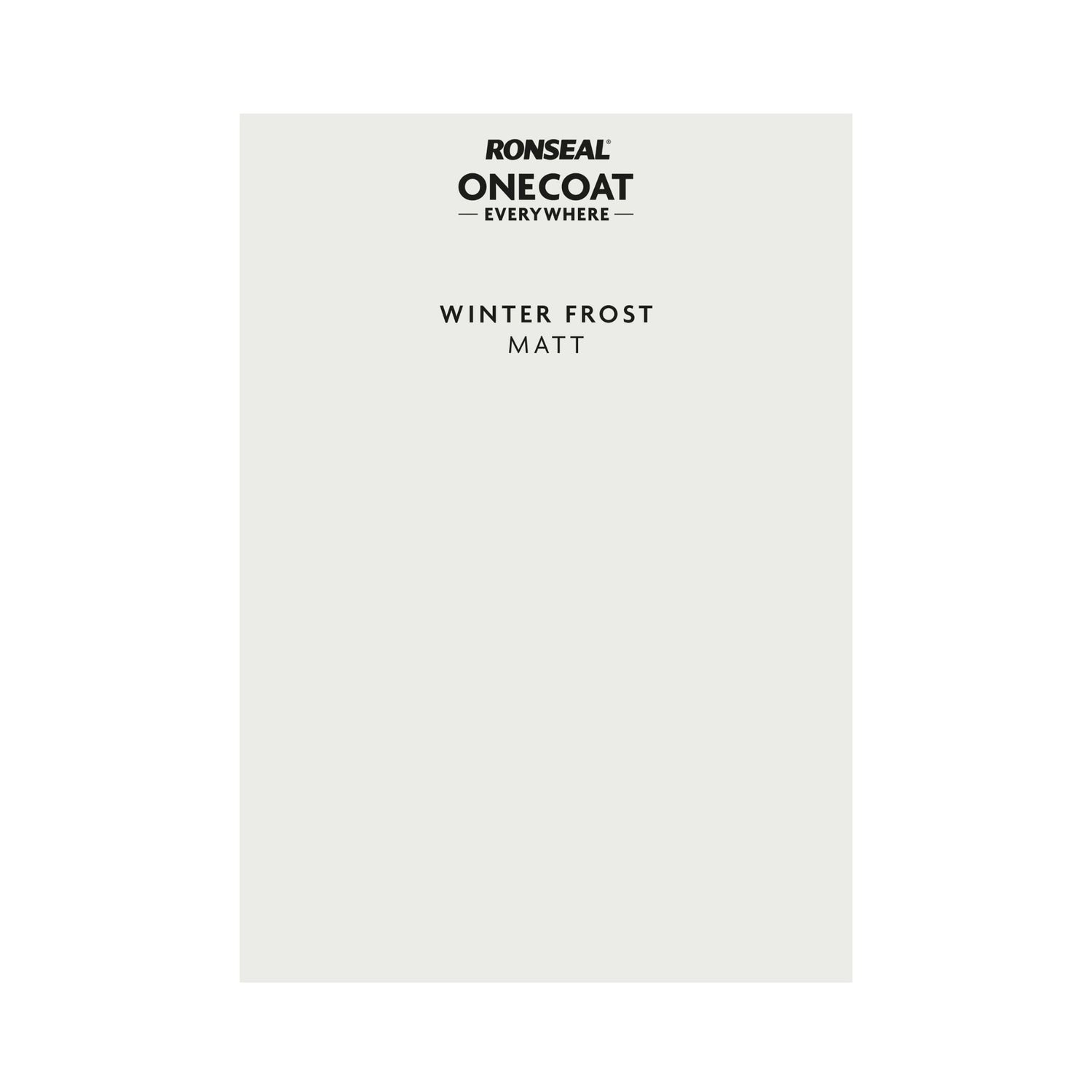 Ronseal One Coat Everywhere Paint Winter Frost Colour Card