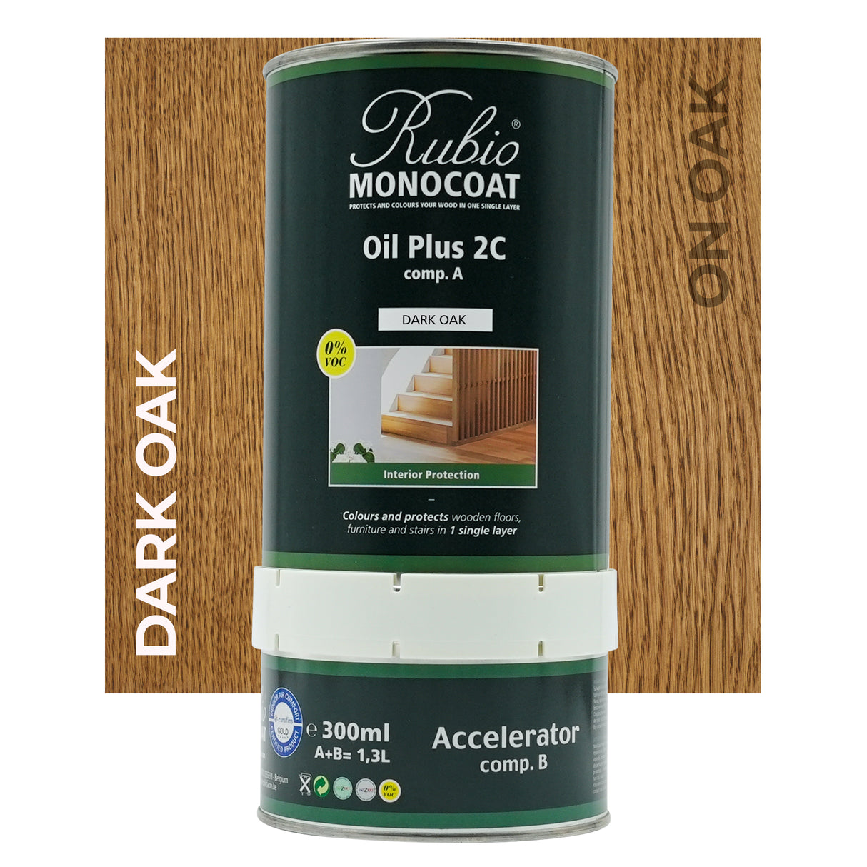 Rubio Monocoat Oil Plus 2C Dark Oak on Oak 1.3L