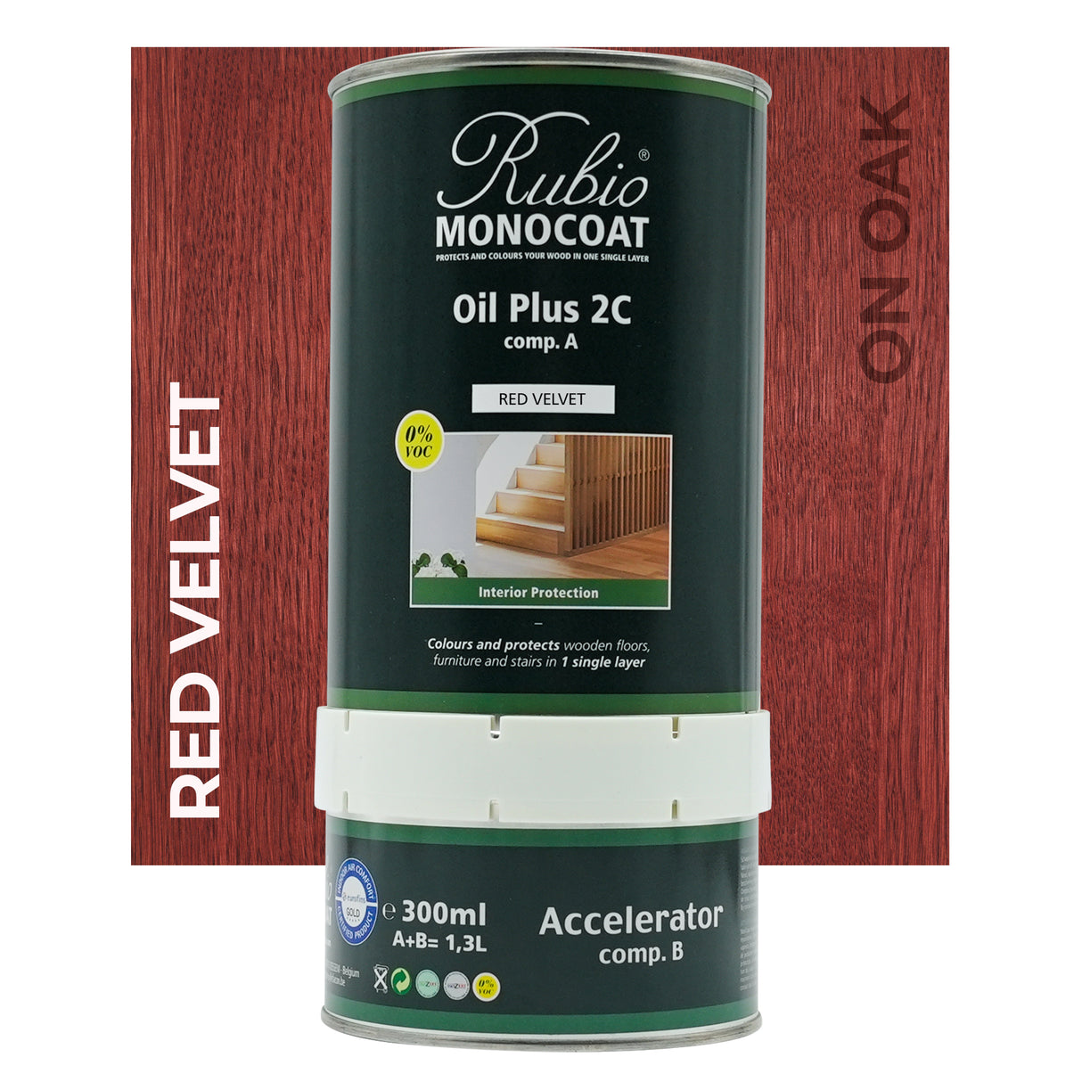 Rubio Monocoat Red on Oak 1.3L