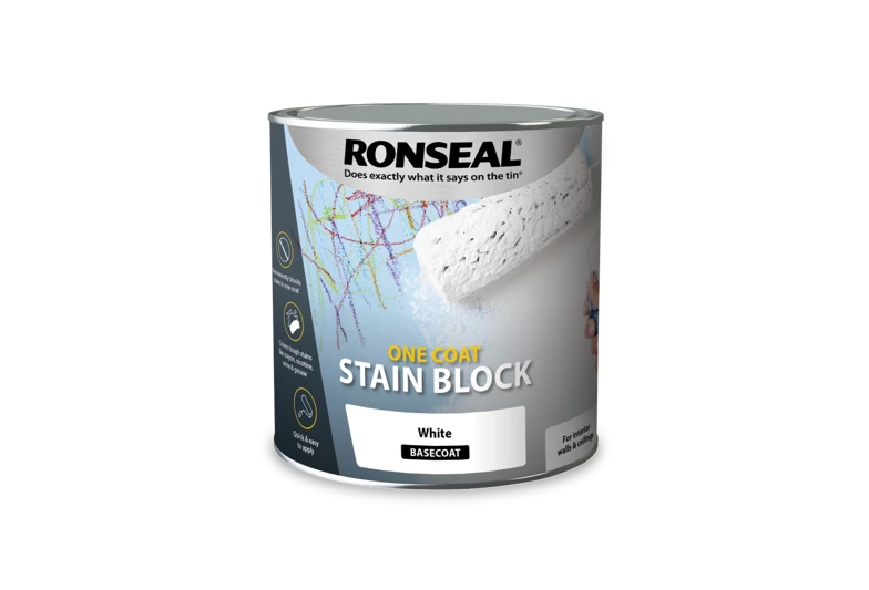 Ronseal One Coat Stain Block White - 750ml
