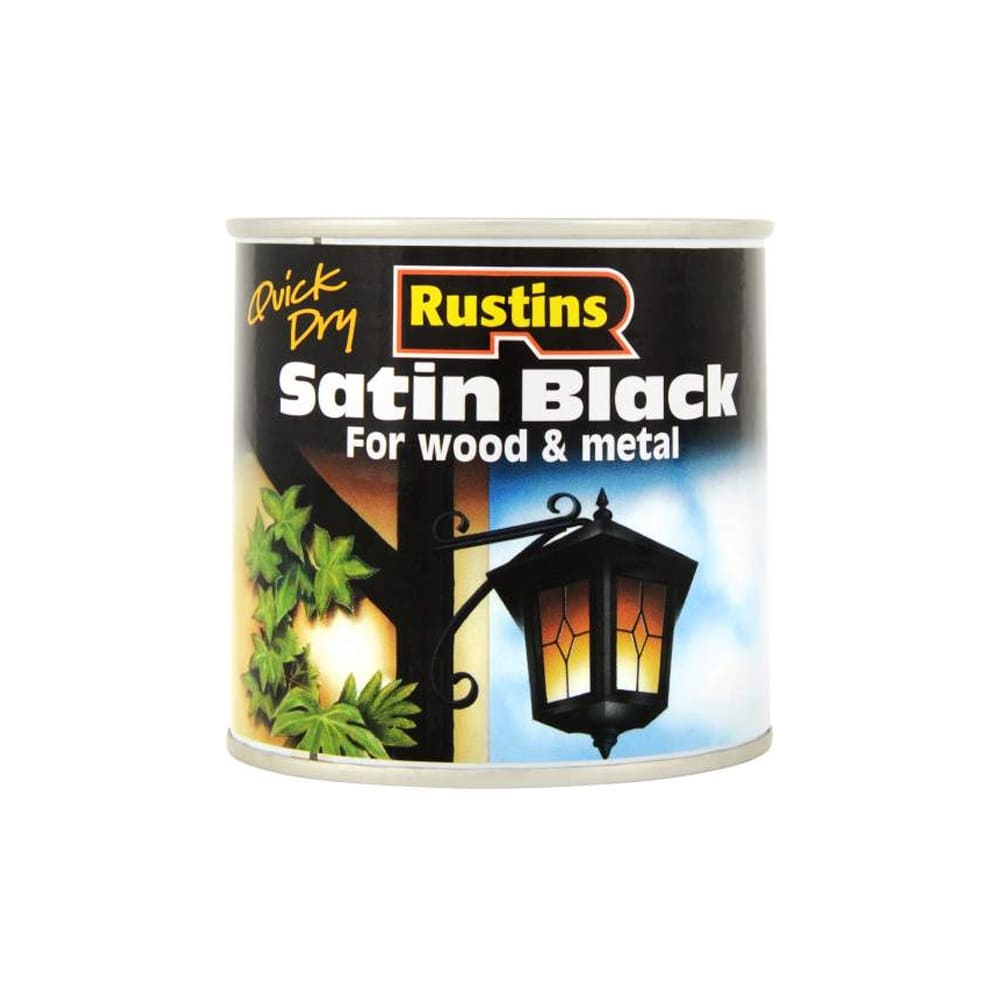 Rustins Quick Dry Satin Black Paint - Restorate-5015332030026