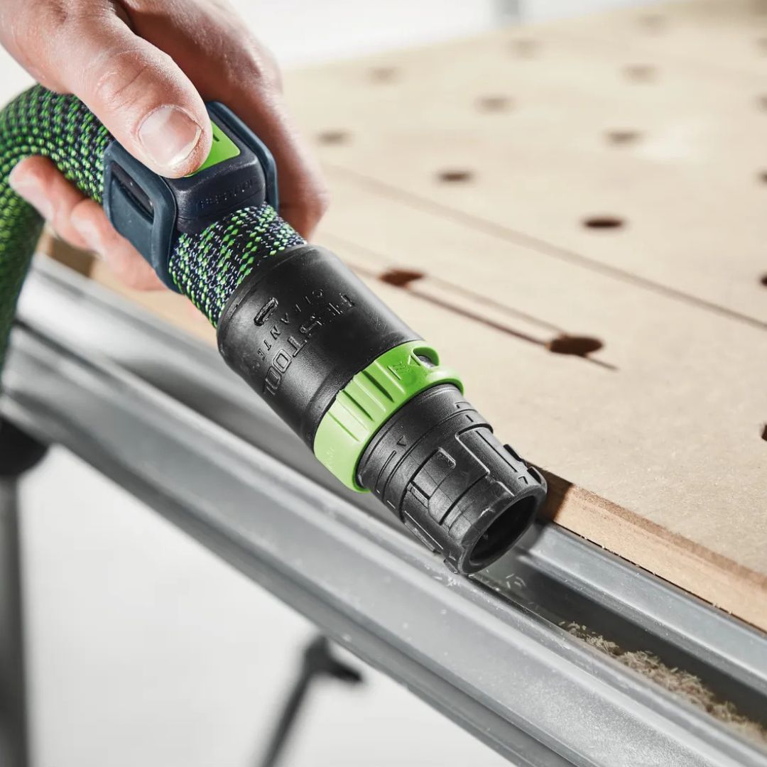 Festool CT-F I Remote Control on hose in use close up