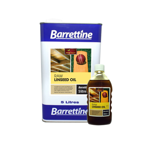 Barrettine Raw Linseed Oil available for 5L, 2L and 500ml