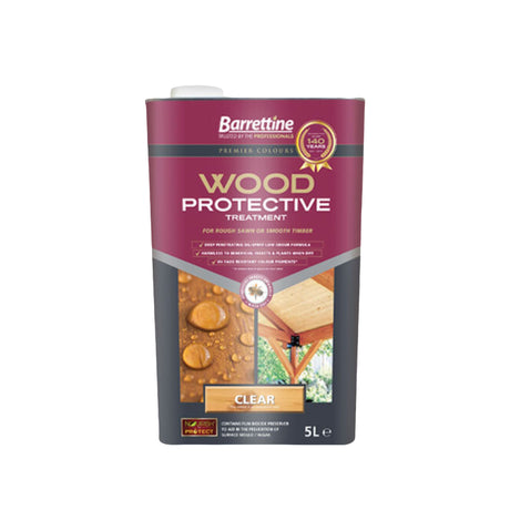 Barrettine Wood Protective Treatment packaging on a white background