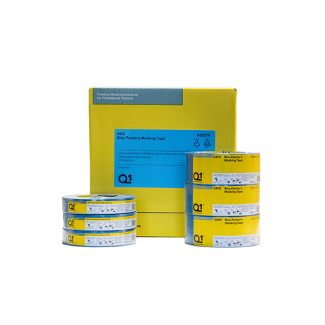 Q1 Blue Painters Masking Tape with Product with Box