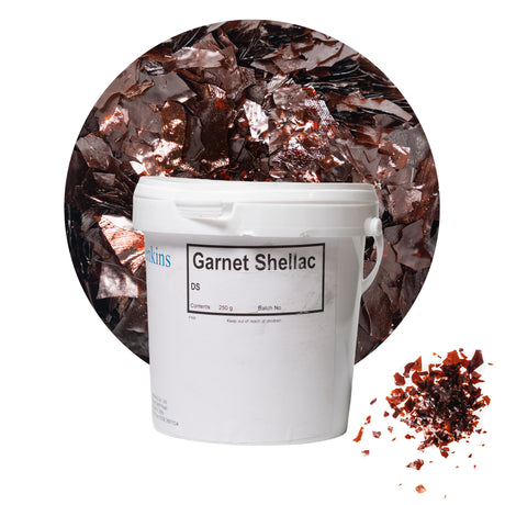 Jenkins Garnet Shellac 250g Tub with Shellac Flakes