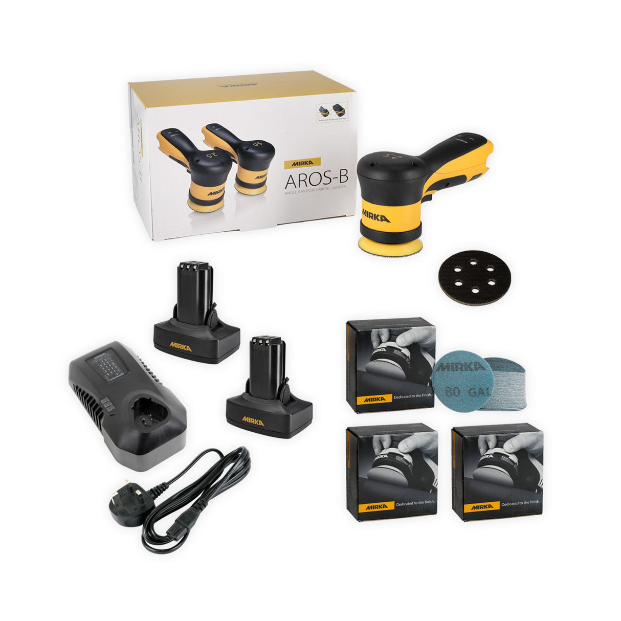 Mirka AROS-B 350 77mm Orbital Battery Sander Deco Kit