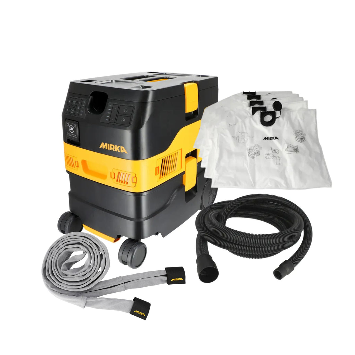 Aspirateur Industriel Mirka DEXOS 1217 AFC Classe M - 1200W, Débit 42 L/s, Réservoir 17L, Avec Tuyau 4m