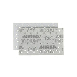 Two Iridium 83 x 133 pads, showing front and back, featuring the 'Mirka Iridium 120' branding, shown against a plain white background.