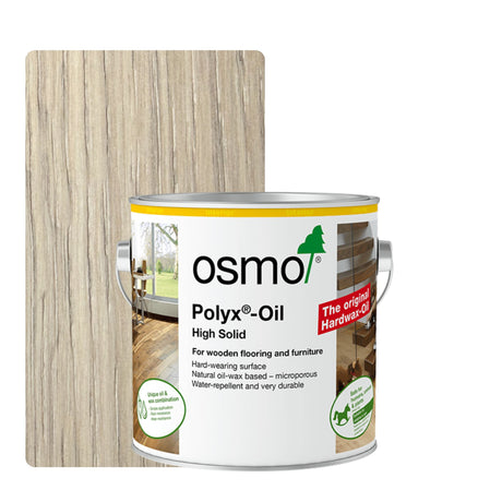 Osmo Polyx Oil High Solid Orginal Hardwax Oil Raw 3044 with oak sample shown