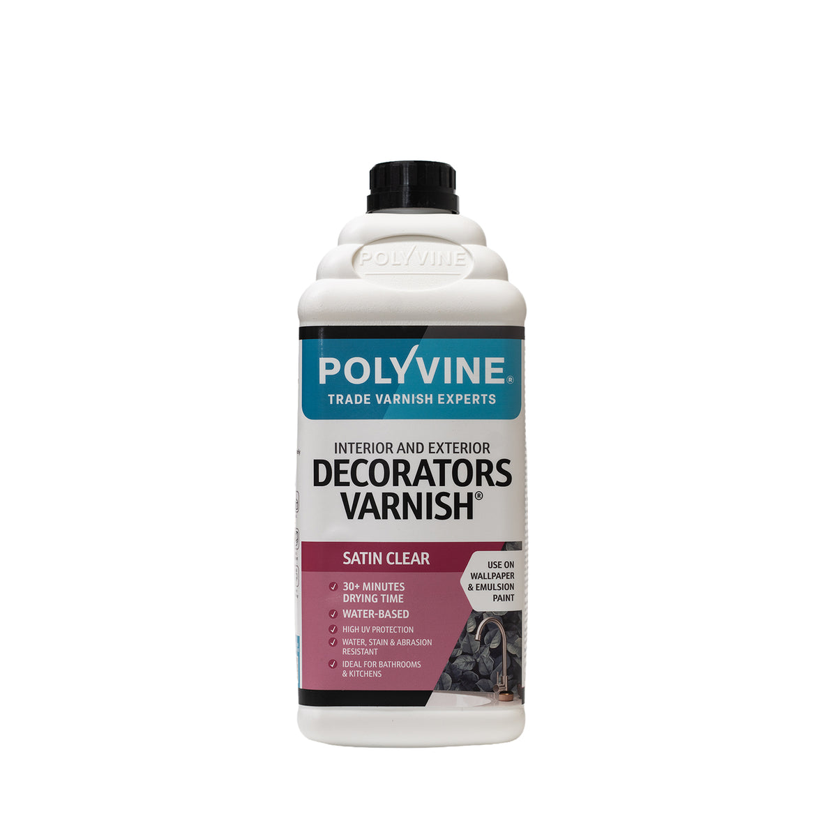 Polyvine Decorators Varnish Satin Clear 2L pack shot