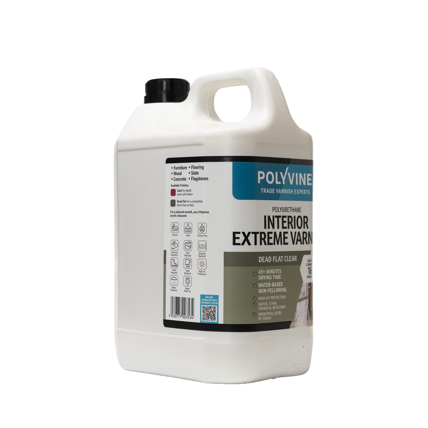 Polyvine Interior Extreme Varnish Dead Flat Clear Large Side On
