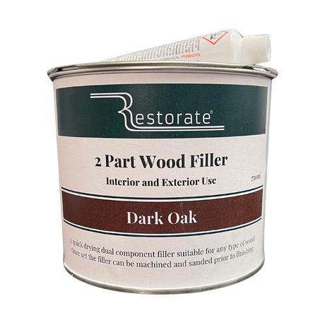 Restorate 2 Part Interior and Exterior 2k Wood filler 750ml Dark Oak