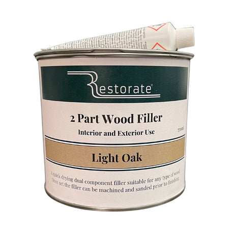 Restorate 2 Part Interior and Exterior 2k Wood filler 750ml Light Oak