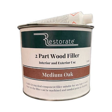 Restorate 2 Part Interior and Exterior 2k Wood filler 750ml Medium Oak