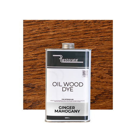Restorate Oil Wood Dye naphtha based oil stain ginger mahogany 500ml