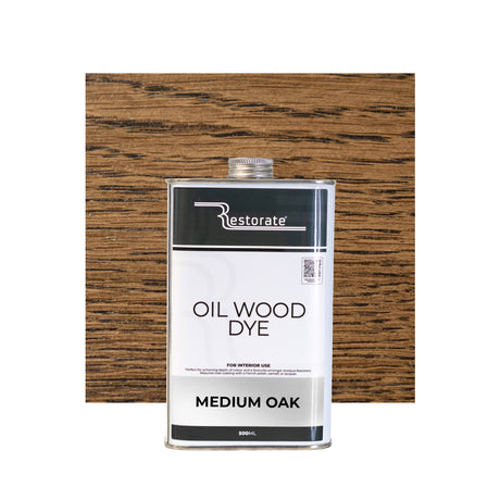 Restorate Oil Wood Dye naphtha based oil stain medium oak 500ml