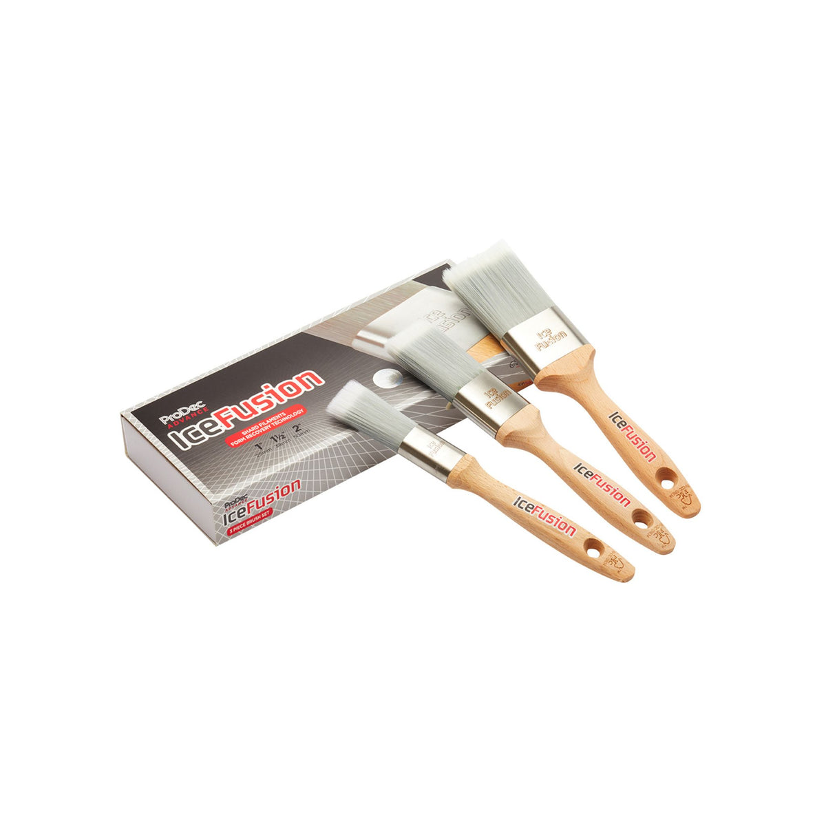 Rodo Prodec Ice Fusion Flat Cut Brush Set (Pack of 3) Restorate