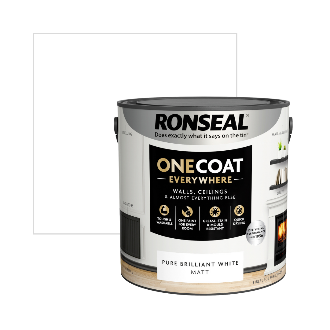 Ronseal One Coat Everywhere Paint Pure Brilliant White