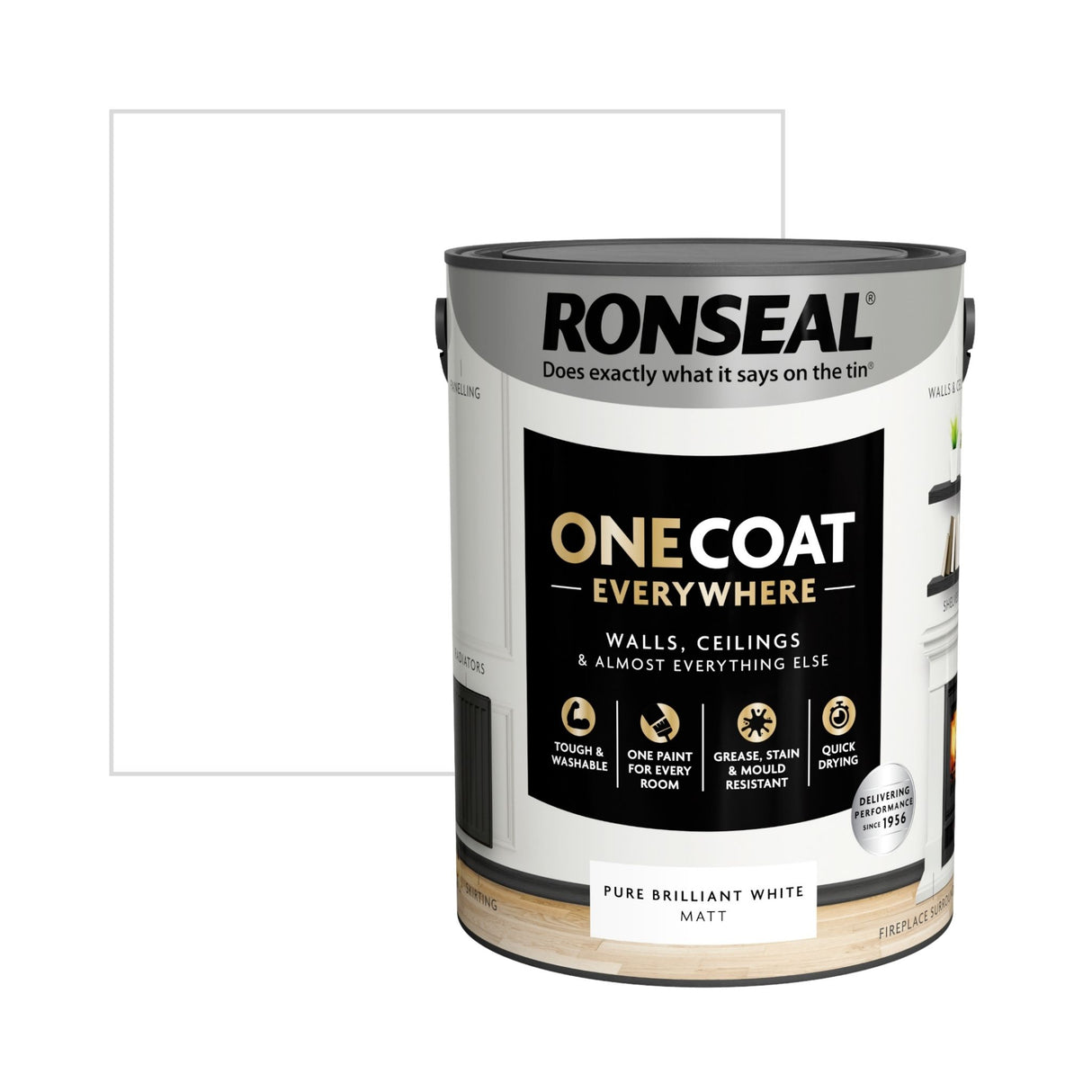 Ronseal One Coat Everywhere Paint Pure Brilliant White 5L