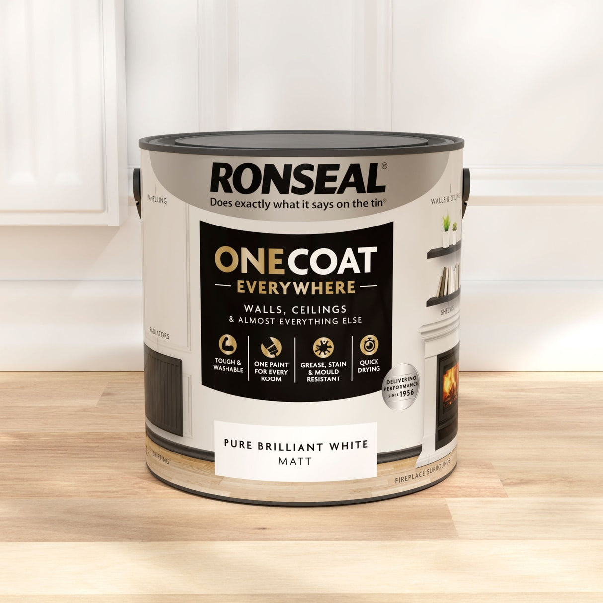 Ronseal One Coat Everywhere Paint Pure Brilliant White