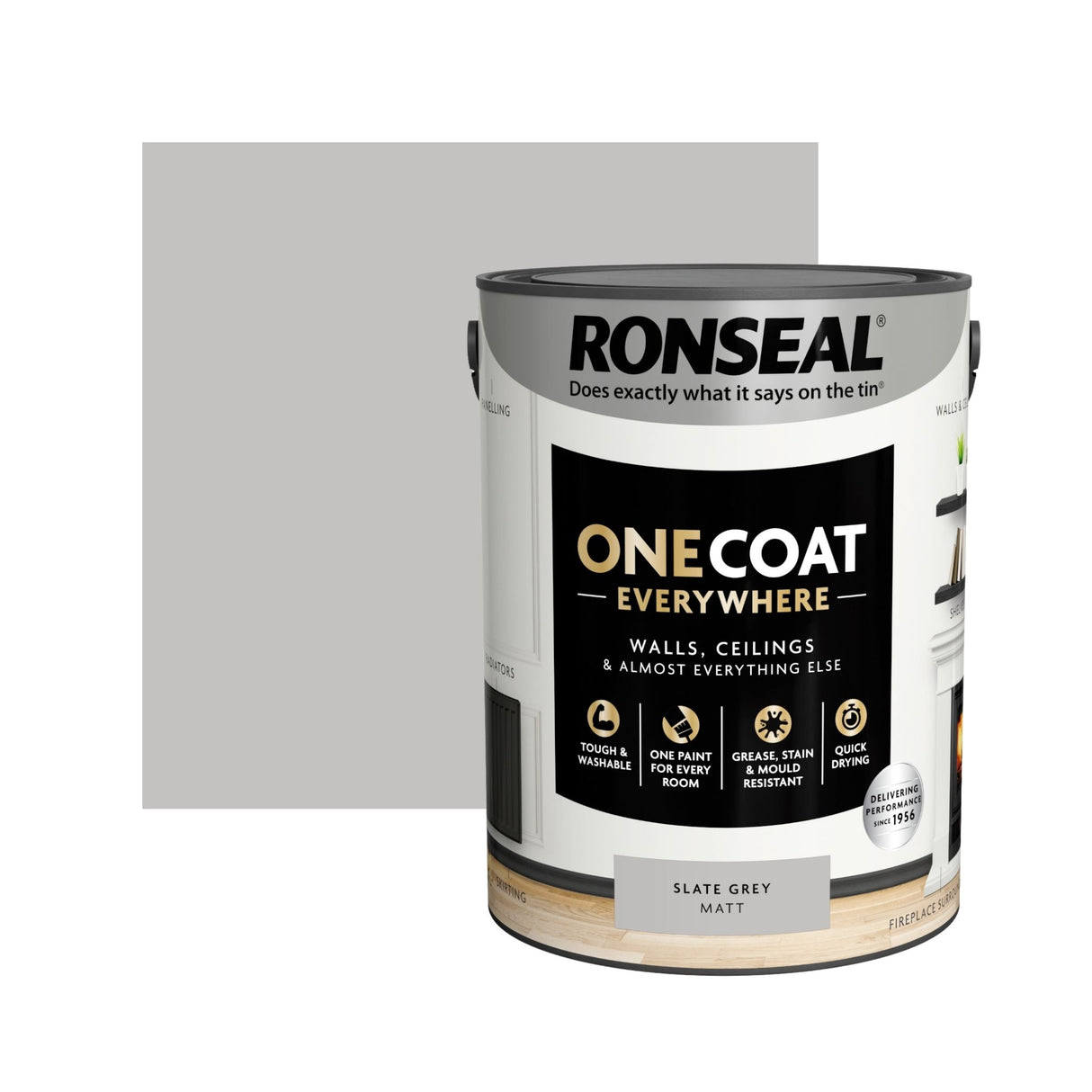 Ronseal One Coat Everywhere Paint Slate Grey 5L