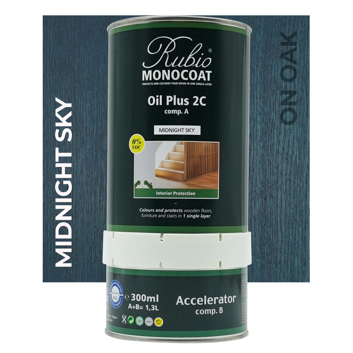 Rubio Monocoat Midnight Sky on Oak 1.3L