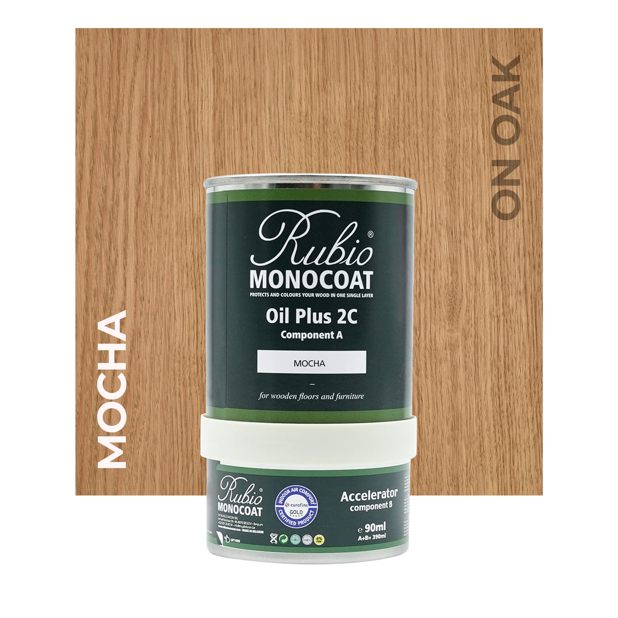 Rubio Monocoat Oil Plus 2C Mocha on Oak 390ML