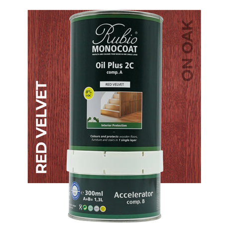Rubio Monocoat Red on Oak 1.3L