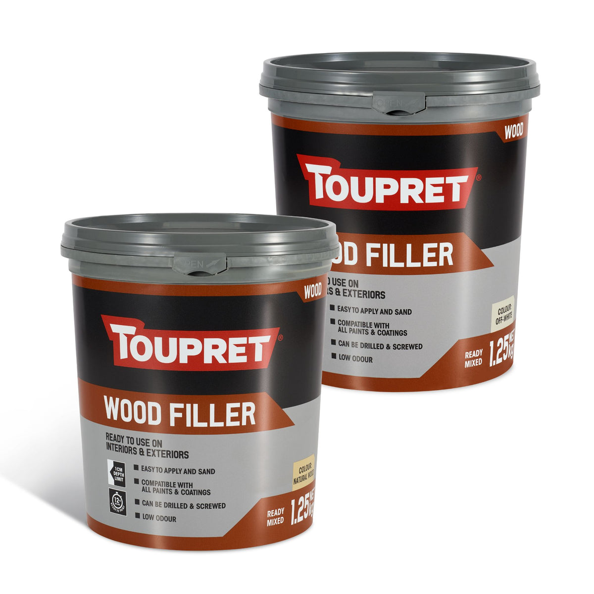Toupret Wood Filler Ready Mixed 1.25kg Restorate