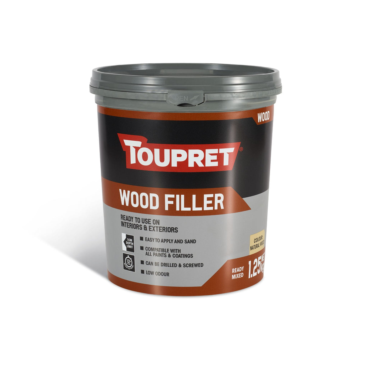 Toupret Wood Filler Ready Mixed 1.25kg Natural Wood