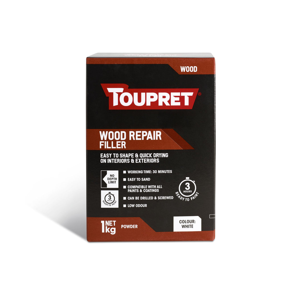 Toupret Wood Repair Filler Powder 1kg White