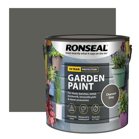 Ronseal Garden Paint Charcoal Grey - Restorate-5010214885091