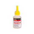 Everbuild Industrial Superglue 50g.  Text on bottle:  Industrial Grade Superglue GP.  Medium Viscosity formula for non-porous substrates where a fast set is required.  Use on plastics, metals PVCu, EPDM.  