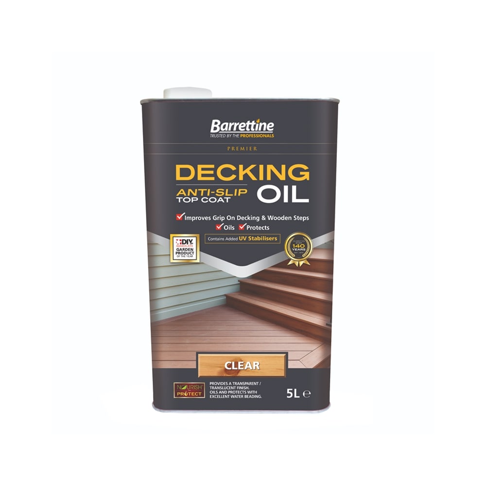 Barrettine Anti-Slip Clear Decking Oil 5 Litres - Restorate-5015861005076